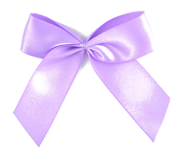 Interactive purple bow - click to create hearts